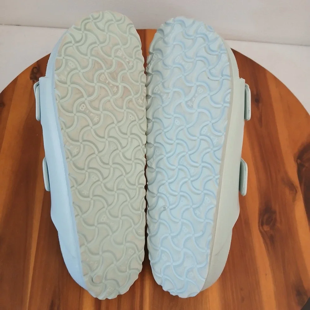 Birkenstock Arizona Womens 10 Light Blue Stealth Buckle EVA Slides Sandals